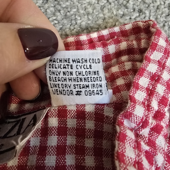 Venezia Vintage Gingham Red White Zipper Jacket Cottagecore Countryside Chic - Picture 5 of 5